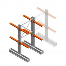 Medium Kragarmregal IT beidseitig 1990x1000x600 mm (hxbxt) 2 Ebenen Anfangsregal