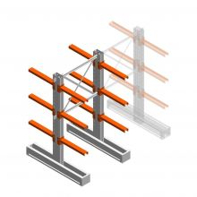 Medium Kragarmregal IT beidseitig 1990x1000x600 mm (hxbxt) 3 Ebenen Anfangsregal