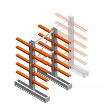 Medium Kragarmregal IT doppelseitig 1990x1000x600 mm (hxbxt) 5 Ebenen Anfangsregal