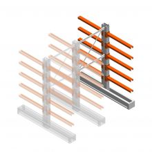 Medium Kragarmregal IT doppelseitig 1990x1000x800 mm (hxbxt) 5 Ebenen Anbauregal