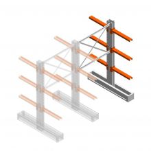 Medium Kragarmregal IT doppelseitig 1990x1200x600 mm (hxbxt) 3 Ebenen Anbauregal