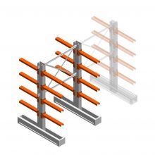 Medium Kragarmregal IT doppelseitig 1990x1200x600 mm (hxbxt) 4 Ebenen Anfangsregal