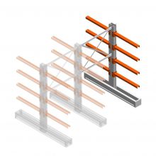Medium Kragarmregal IT beidseitig 1990x1200x800 mm (hxbxt) 4 Ebenen Anbauregal