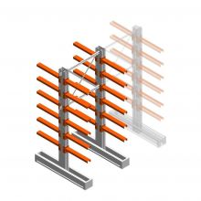 Medium Kragarmregal IT doppelseitig 2455x1000x600 mm (hxbxt) 6 Ebenen Anfangsregal