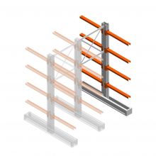 Mittleres Kragarmregal IT zweiseitig 2455x1000x800 mm (hxbxt) 4 Ebenen Anbauregal