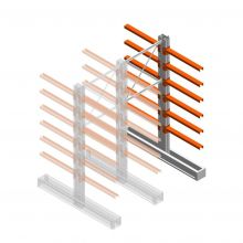 Medium Kragarmregal IT doppelseitig 2455x1000x800 mm (hxbxt) 6 Ebenen Anbauregal