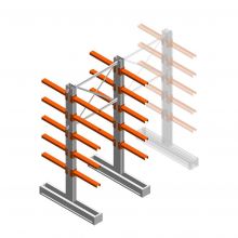 Medium Kragarmregal IT beidseitig 2455x1200x600 mm (hxbxt) 5 Ebenen Anfangsregal