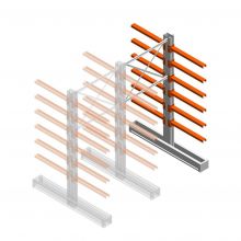 Medium Kragarmregal IT doppelseitig 2455x1200x800 mm (hxbxt) 6 Ebenen Anbauregal