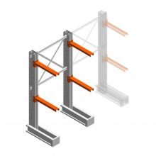 Medium Kragarmregal IT einseitig 1990x1000x600 mm (hxbxt) 2 Ebenen Anfangsregal