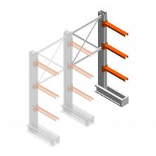 Medium Kragarmregal IT einseitig 1990x1000x600 mm (hxbxt) 3 Ebenen Anbauregal