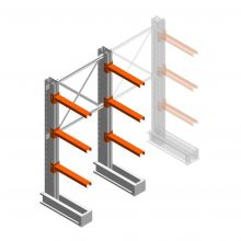 Medium Kragarmregal IT einseitig 1990x1000x600 mm (hxbxt) 3 Ebenen Anfangsregal
