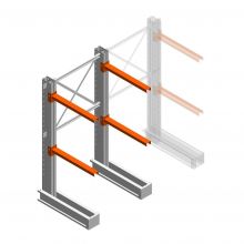 Medium Kragarmregal IT einseitig 1990x1000x800 mm (hxbxt) 2 Ebenen Anfangsregal