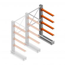 Medium Kragarmregal IT einseitig 1990x1000x800 mm (hxbxt) 4 Ebenen Anbauregal