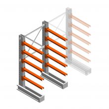 Medium Kragarmregal IT einseitig 1990x1000x800 mm (hxbxt) 5 Ebenen Anfangsregal