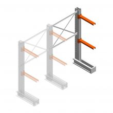 Medium Kragarmregal IT einseitig 1990x1200x600 mm (hxbxt) 2 Ebenen Anbauregal
