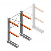 Medium Kragarmregal IT einseitig 1990x1200x800 mm (hxbxt) 2 Ebenen Anfangsregal