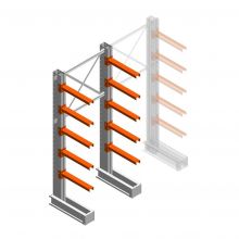 Medium Kragarmregal IT einseitig 2455x1000x600 mm (hxbxt) 5 Ebenen Anfangsregal