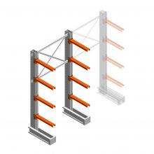 Medium Kragarmregal IT einseitig 2455x1200x600 mm (hxbxt) 4 Ebenen Anfangsregal