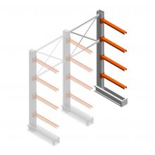 Medium Kragarmregal IT einseitig 2455x1200x800 mm (hxbxt) 4 Ebenen Anbauregal