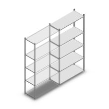 Fachbodenregal Medium Duty 2000x1000x400 mm (HxBxT) 5 Ebenen verzinkt Anbauregal