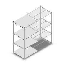 Fachbodenregal Medium Duty 2000x1000x800 mm (hxbxt) 4 Ebenen verzinkt Anfangsregal