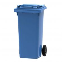 Abfallbehälter, mobiler Rollcontainer 120 Liter blau