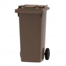 Abfallbehälter, mobiler Rollcontainer 120 Liter braun