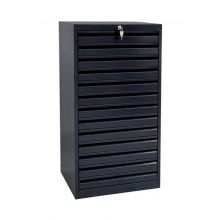 Multiladenschrank A3 980x530x430 mm (hxbxt) 8 Schubladen schwarz