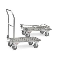 Klappbarer Aluminium-Plattformwagen 200 kg mit Schiebegriff 900x600