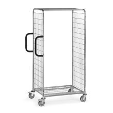 Kommissionierwagen aus eingeschweißtem Drahtgitter, Tragfähigkeit 300 kg, 850x610x1825