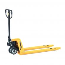 Palettenhubwagen, Hubwagen 2500 kg Gummi-Drehrollen und Nylon-Gabelrollen in niedriger Ausführung