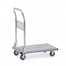 Plattformwagen, Transportwagen 150 kg aus Aluminium mit klappbarem Schiebegriff 740x480