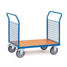 Plattformwagen, Transportwagen 600 kg mit 2 Drahtgitter-Kopfwänden 1000x600