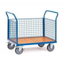 Plattformwagen, Transportwagen 600 kg mit 3 Gitterwänden 1000x600