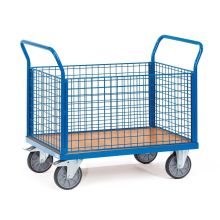 Plattformwagen, Transportwagen 600 kg mit 4 Drahtgitterwänden 1000x600