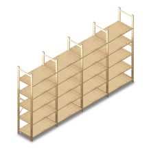 Vorteilsreihe Fachbodenregal aus Holz BT Combi 2080x4030x500 mm (HxBxT) 5 Ebenen