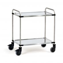 RVS-Wagen 120 kg mit 2 Ebenen und Schiebegriff 630x400
