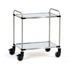 RVS-Wagen 120 kg mit 2 Ebenen und Schiebegriff 800x500
