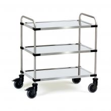 RVS-Wagen 150 kg mit 3 Etagen und Schiebegriff 1000x600