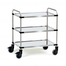 RVS Wagen 150 kg mit 3 Ebenen und Schiebegriff 630x400