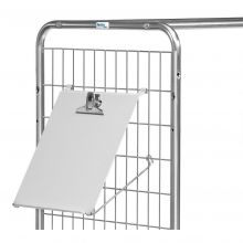 Schreibtisch für Kommissionierwagen aus geschweißtem Drahtgitter