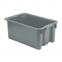 Stapelbarer, nestbarer Euronorm-Behälter LB 600x400x250 mm (lxbxh) grau
