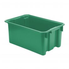 Stapelbarer, nestbarer Euronormbehälter LB 600x400x250 mm (lxbxh) grün