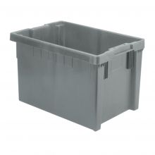 Stapelbarer, nestbarer Euronormbehälter LB 600x400x350 mm (lxbxh) grau