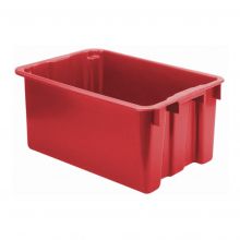 Stapelbarer, nestbarer Euronormbehälter LB 650x450x280 mm (lxbxh) rot