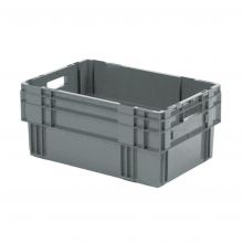 Stapelbare, ineinander schachtelbare Transportkiste DTK0 600x400x270 mm (lxbxh) grau