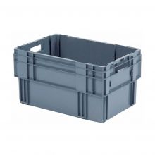 Stapelbarer, nestbarer Transportbehälter DTK0 600x400x320 mm (lxbxh) grau