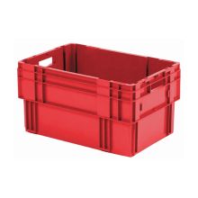 Stapelbare, nestbare Transportkiste DTK0 600x400x320 mm (lxbxh) rot