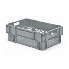 Stapelbarer, nestbarer Transportkasten DTK1 600x400x210 mm (lxbxh) grau