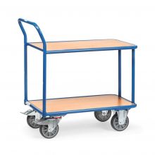 Tischwagen 400 kg mit 2 Holzetagen 1000x700